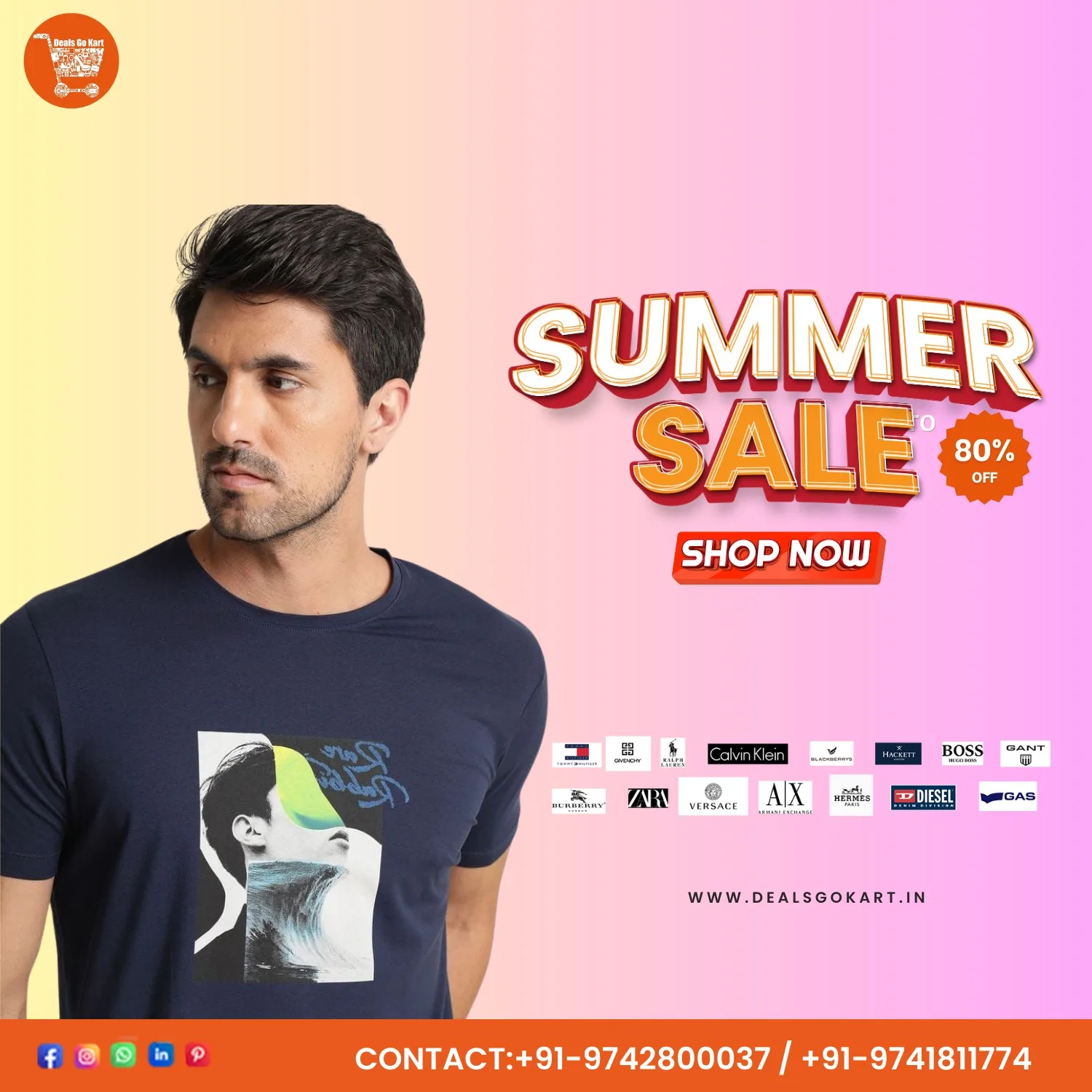 100% International Mix Branded Round Neck T-shirt At Wholesale  (7/12)