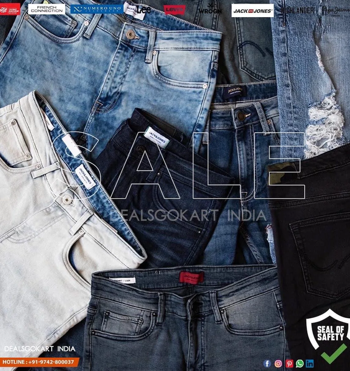 Original International Luxury Branded Mens Denim Jeans Pants (6/6)