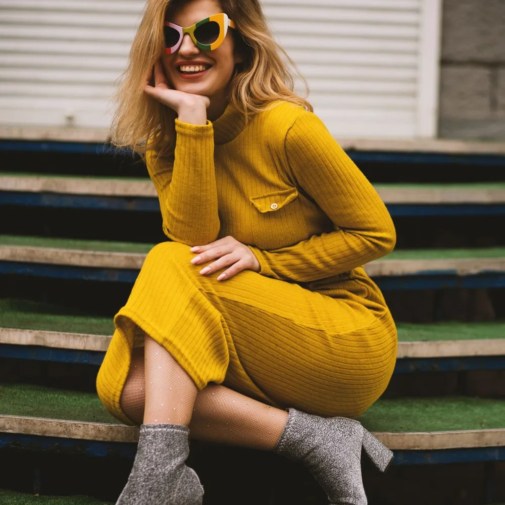 Ribbed Knit Bodycon Midi Dress