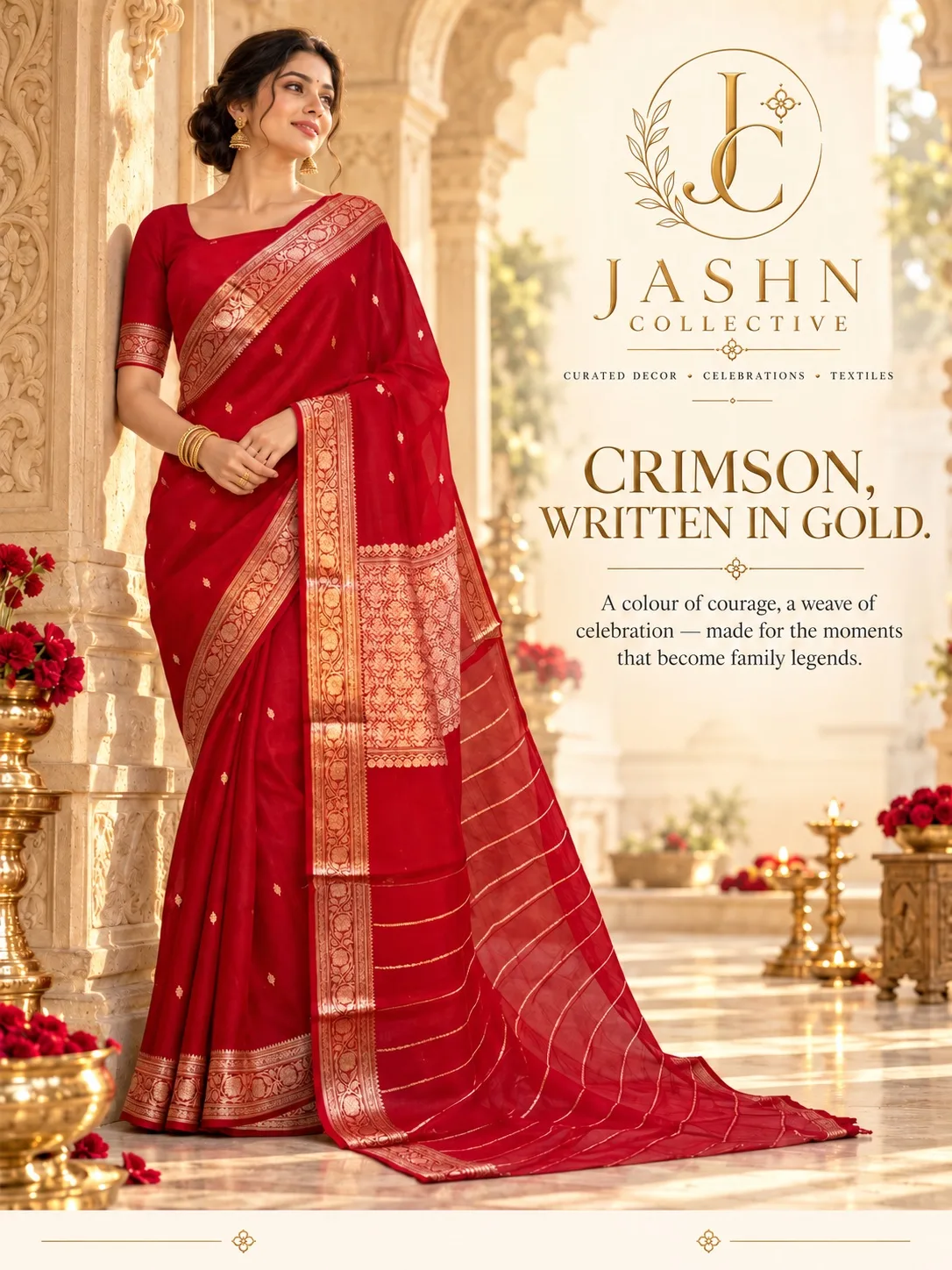 PUREMUM BANARASI PURE KORA SILK SAREE (5/8)
