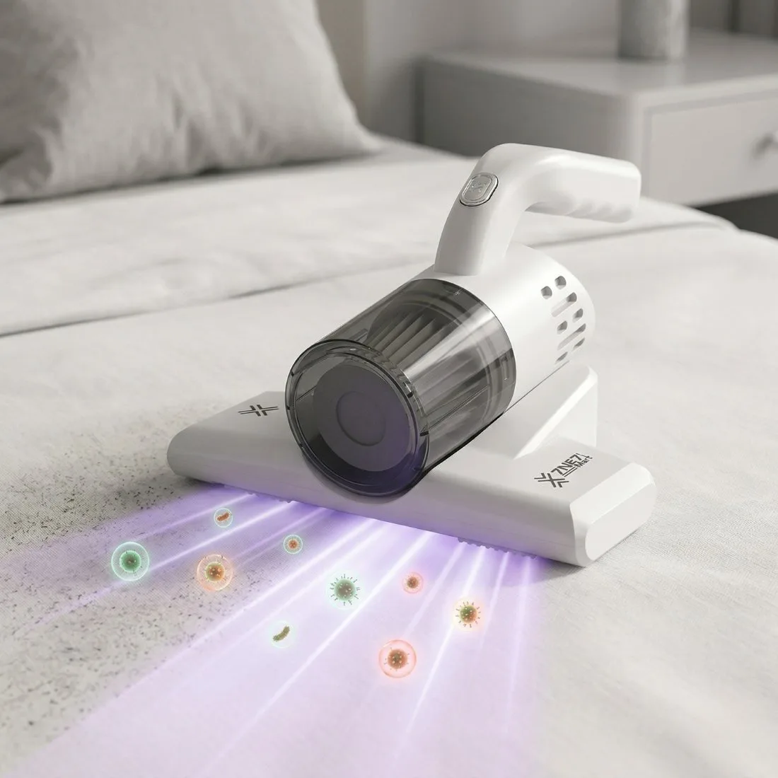 Cordless Vacuum Cleaner for Sofa & Bed | Vacuum Cleaning Machine Handheld | 2800Pa UV Dust Mite Cleaner | 2000mAh Rechargeable | Suitable for Bed, Sofa, Pillow & Other Fabric Surfaces (1/12)