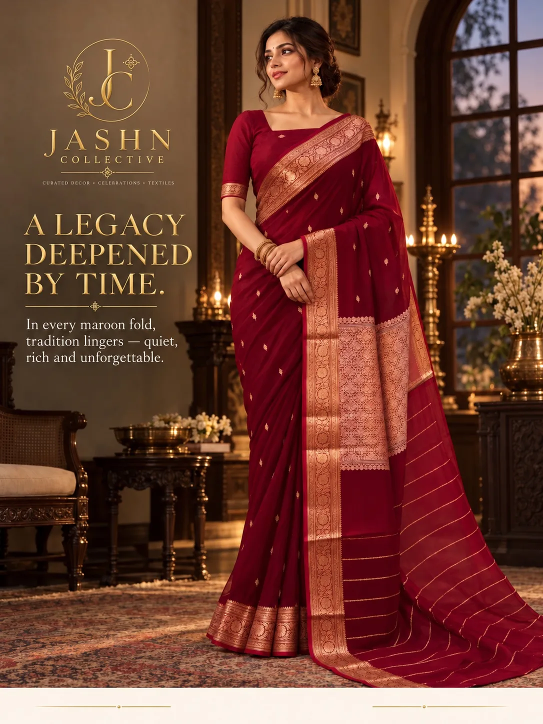 PUREMUM BANARASI PURE KORA SILK SAREE (6/8)