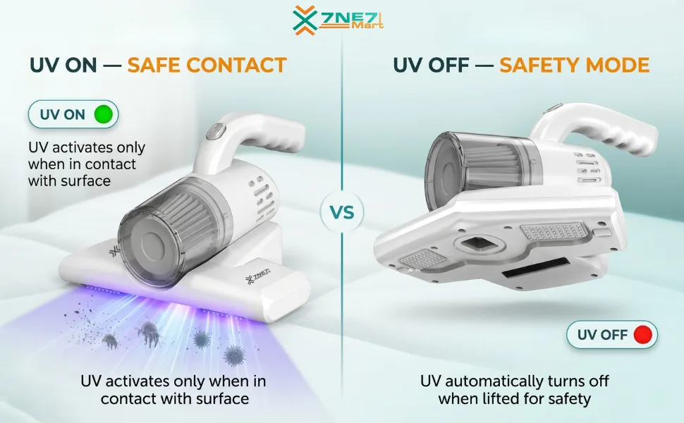 Cordless Vacuum Cleaner for Sofa & Bed | Vacuum Cleaning Machine Handheld | 2800Pa UV Dust Mite Cleaner | 2000mAh Rechargeable | Suitable for Bed, Sofa, Pillow & Other Fabric Surfaces (9/12)